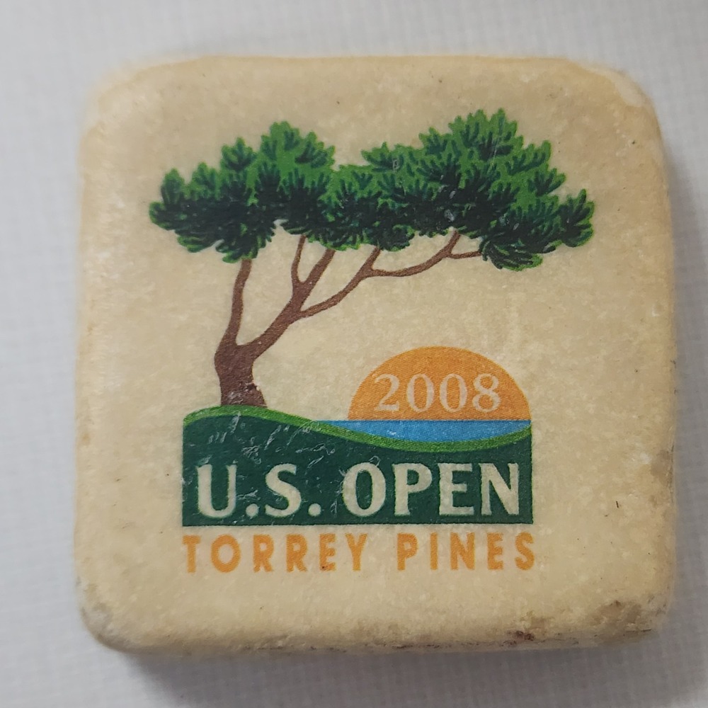 2008 US Open at Torrey Pines Logo Fridge Magnet Tiger Woods Win Tumbled Marble